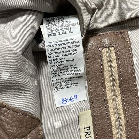 Prune leather metal feet large tote bag ideal for travel made in Argentina - Picture 6 of 6